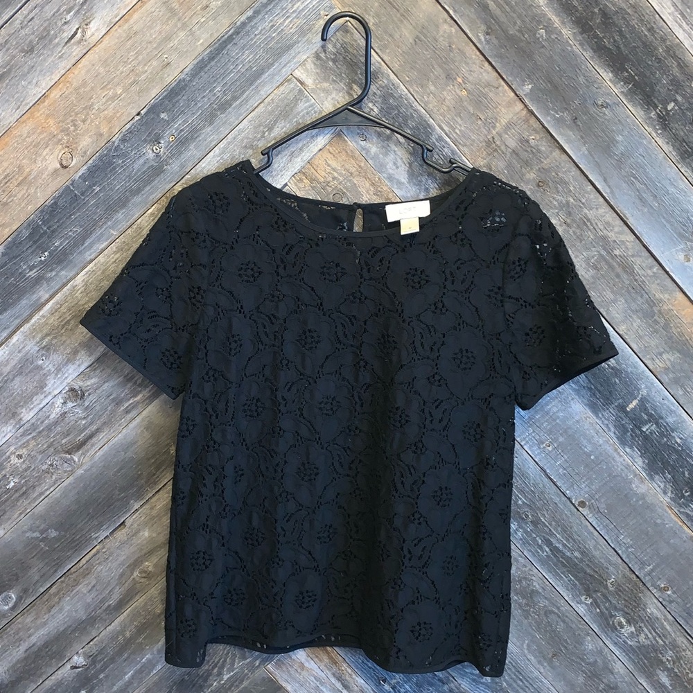 Ann Taylor LOFT - Black Lace Shirt
